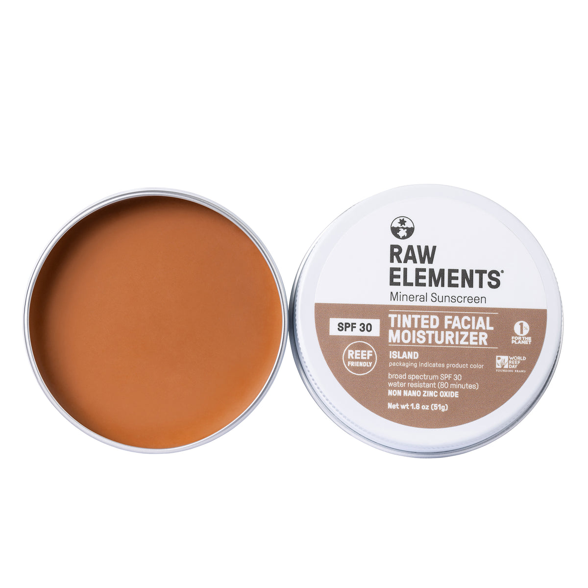 Raw Elements Tinted Face Moisturizer SPF 30 COCONUT Raw ElementsUSA