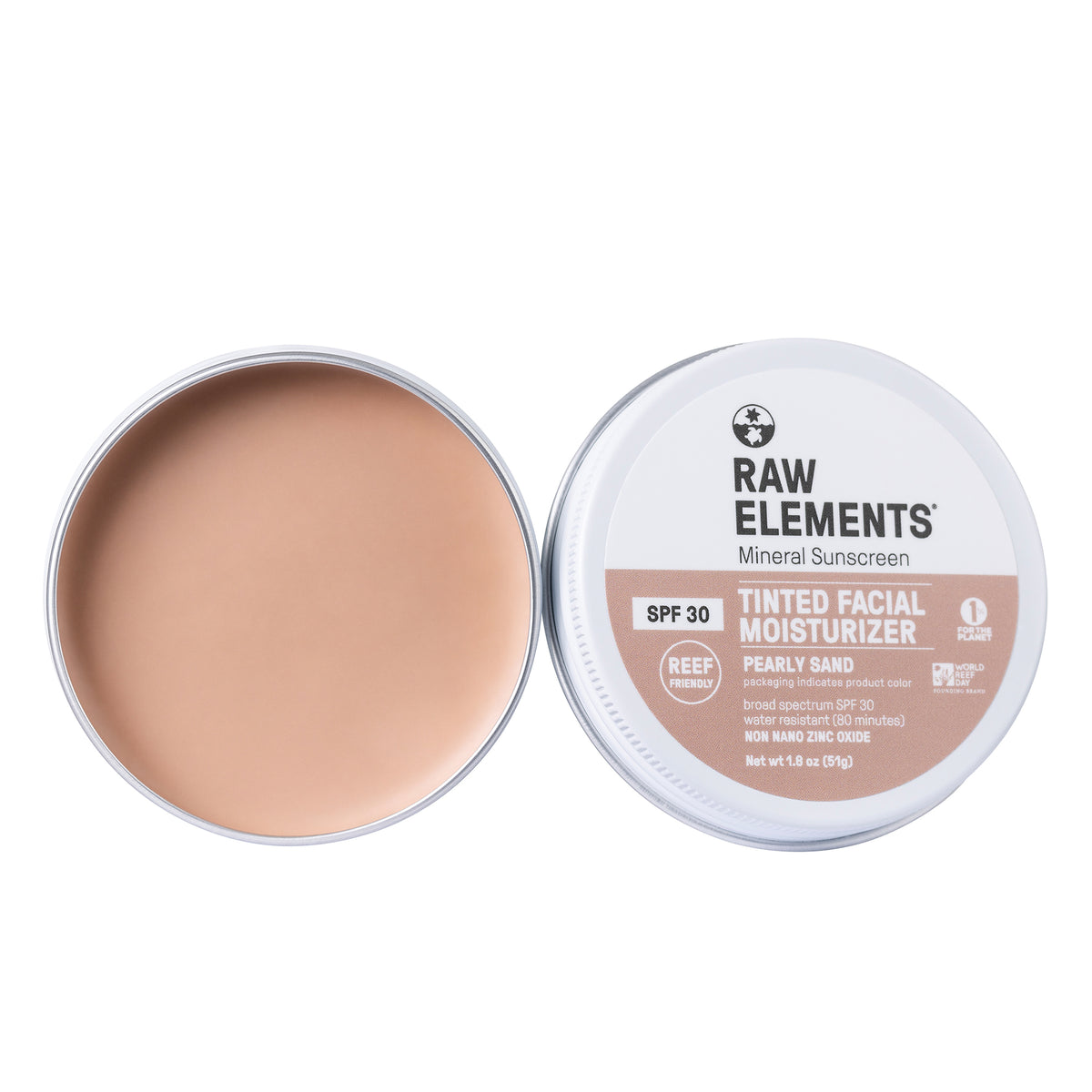 Raw Elements Tinted Face Moisturizer SPF 30 PEARLY SAND Raw ElementsUSA